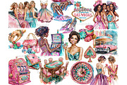 Las Vegas Girls Trip Clipart, a Person Illustration by GlamArtZhanna (Thumbnail 3 of 6)