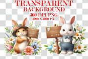 Easter Bunny Sublimation Clipart, a Seasonal Illustration by Craft Nest (Thumbnail 4 of 5)