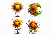 Whimsical sunflower Clipart, an Illustration by Designworld (Thumbnail 5 of 8)