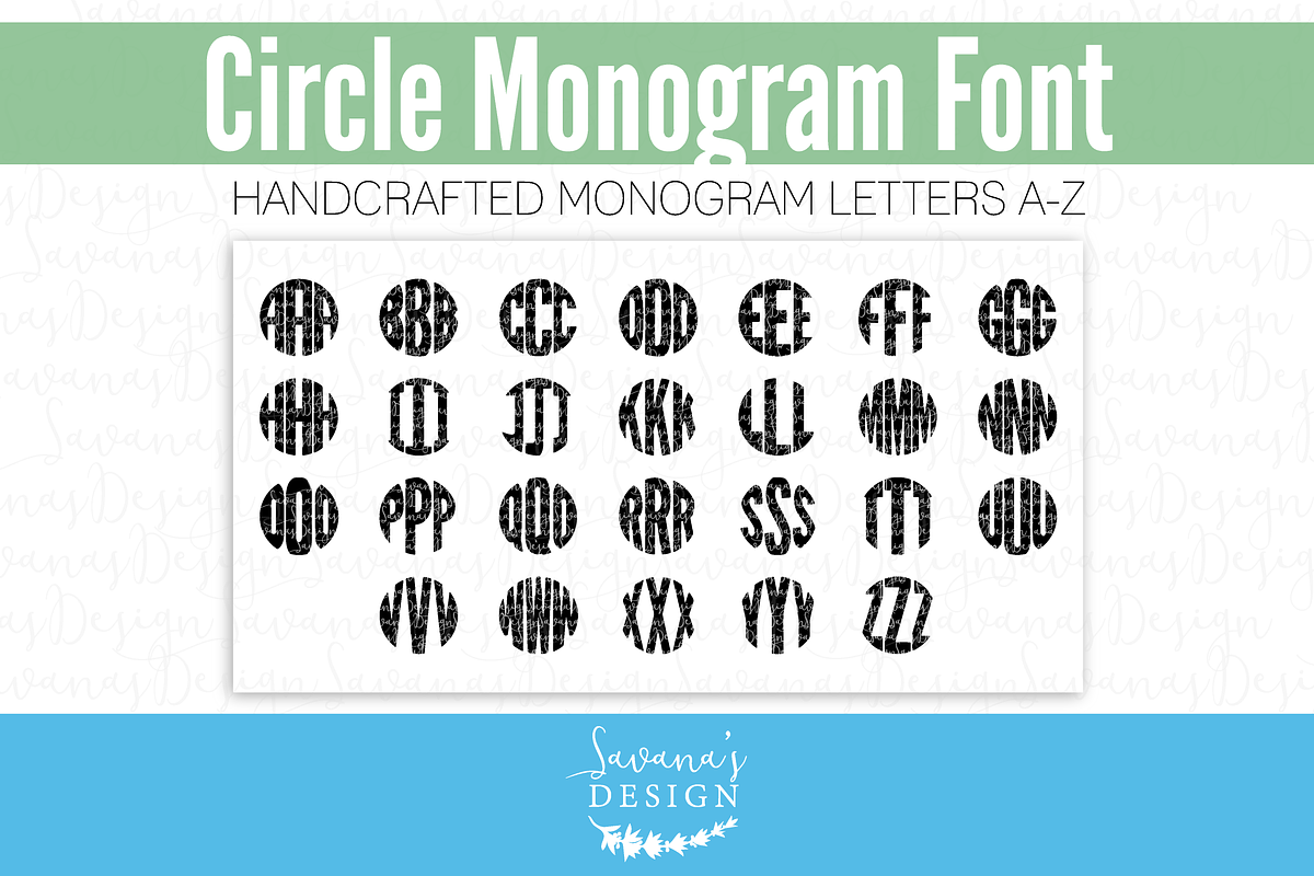 Monogram Font TTF OTF Circular, a Font by SavanasDesign
