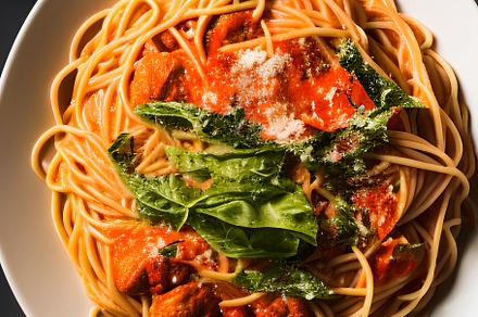 Cooked spaghetti noodles, background, a Food & Drink Photo by Onedaystory