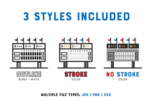 Baseball Vector Icon Set