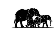elephant family silhouette design, an Illustration by Amazin_art (Thumbnail 14 of 51)