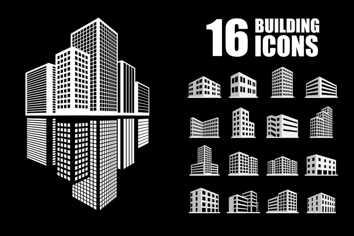 Buildings icons, an Outline Icon by iconerstock