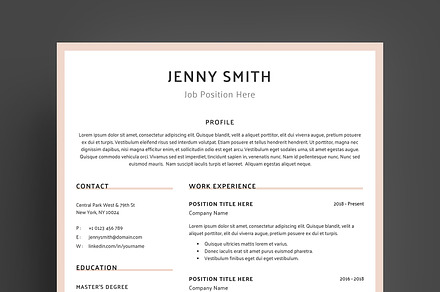 Resume Template Word Modern Clean CV