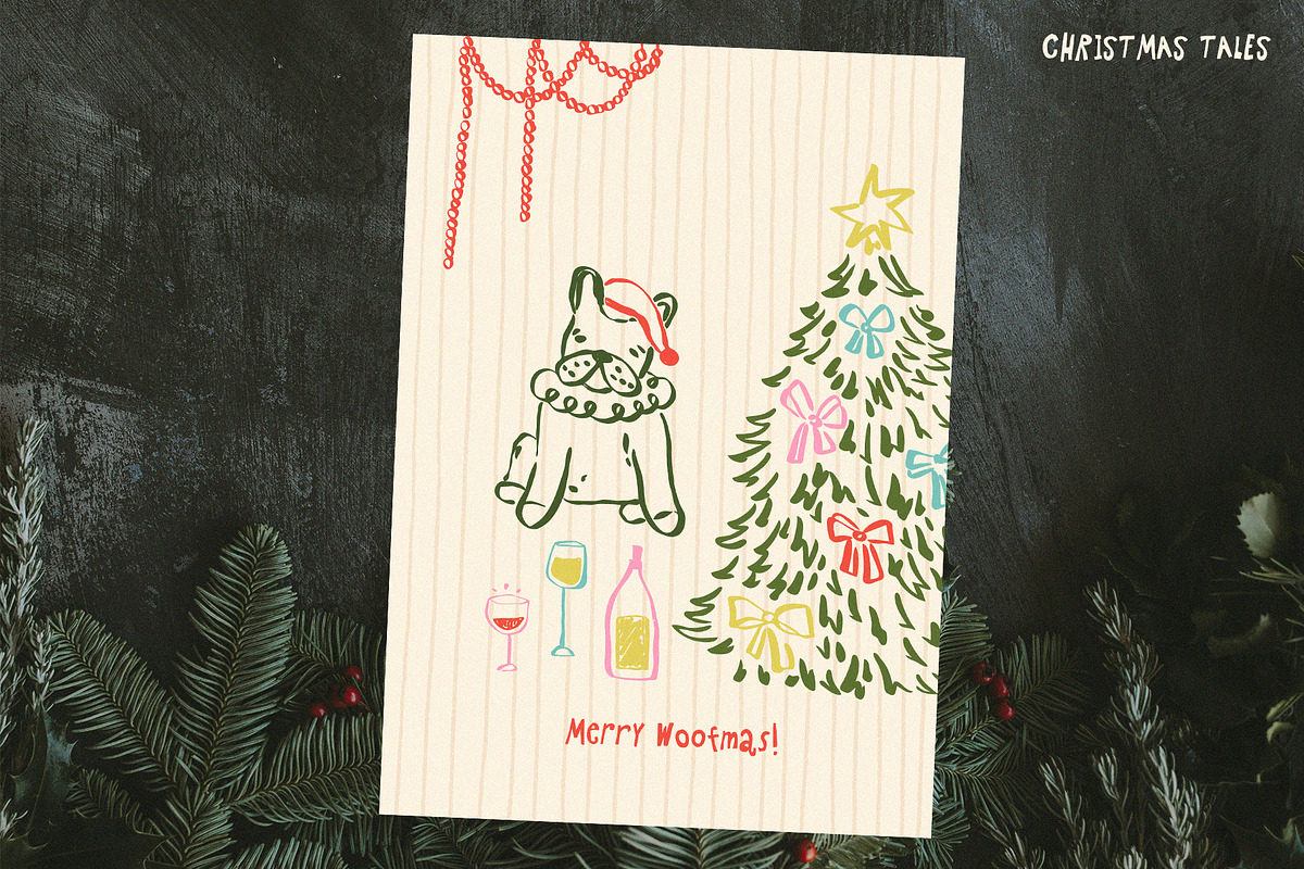 Whimsical Christmas hand drawn set, a Seasonal Illustration by Madiwaso (Photo 10 of 12)