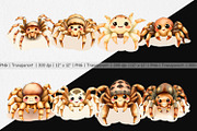 Watercolor Clipart Tarantula Wildlif, a Graphic by Artnoy (Thumbnail 2 of 5)
