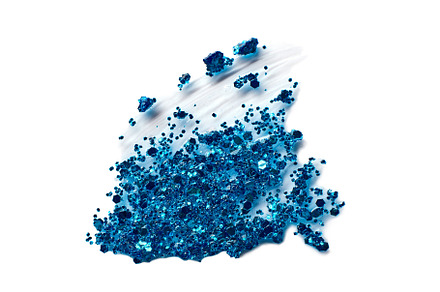 Blue glitter makeup product smear on white. Eye shadow, lip gloss and face for, a Beauty & Fashion Photo by colnihko