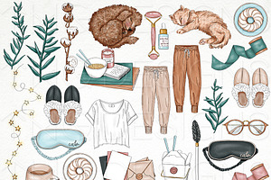 Cozy Chill Fashion Clip Art Bundle