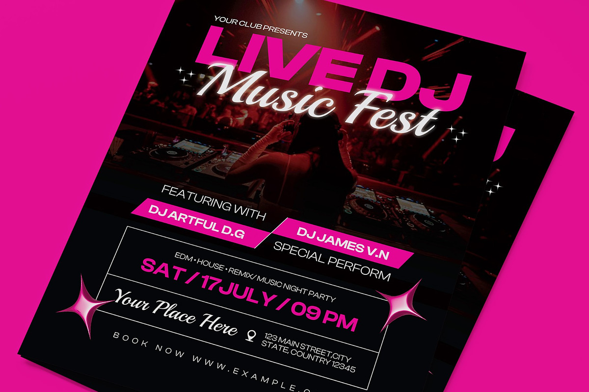 Live DJ Music Fest Flyer, a Flyer Template by graphicook (Photo 2 of 3)