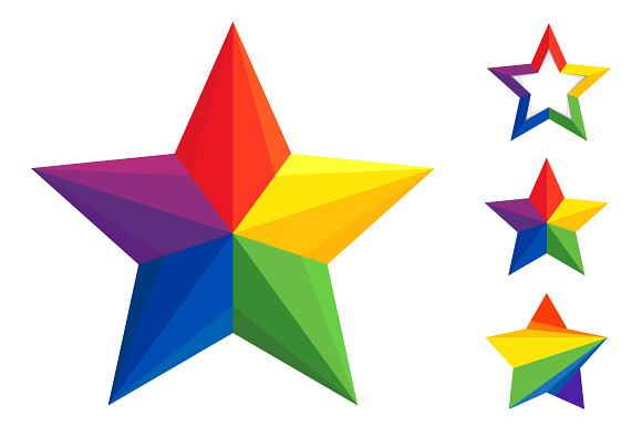 Vector Colorful Star Logo Set