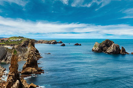 Atlantic Ocean coastline landscape., a Photo by YuriyB
