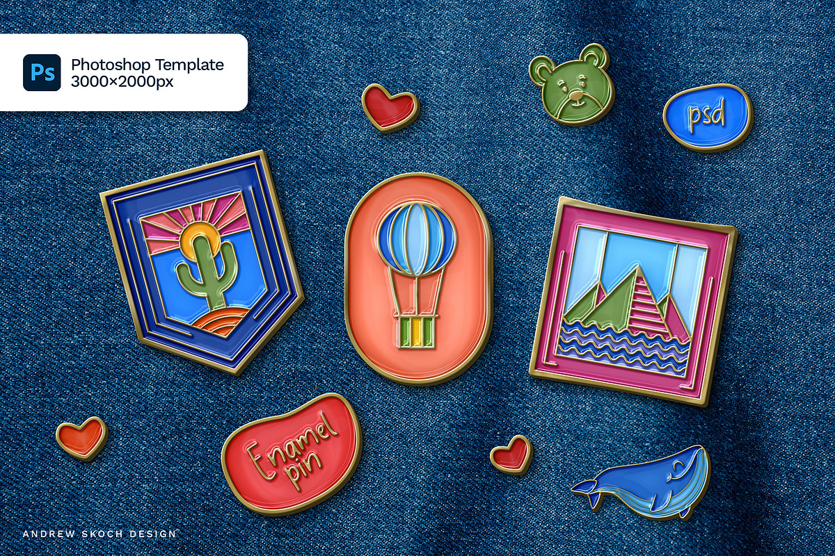 Enamel Pin Template, a Marketing Template by Andrew Skoch Design (Photo 1 of 5)