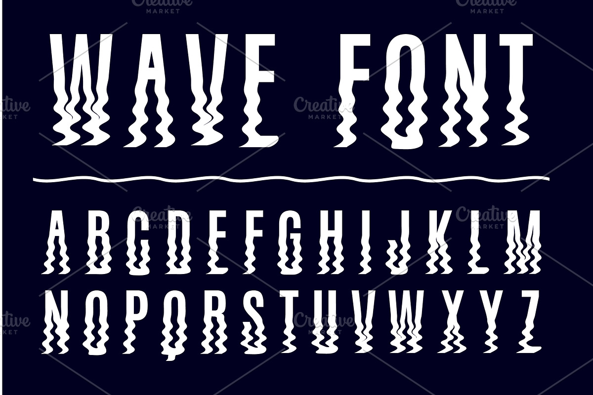 Ripple effect font. Reflected in, an Object Illustration by Vectorbuum