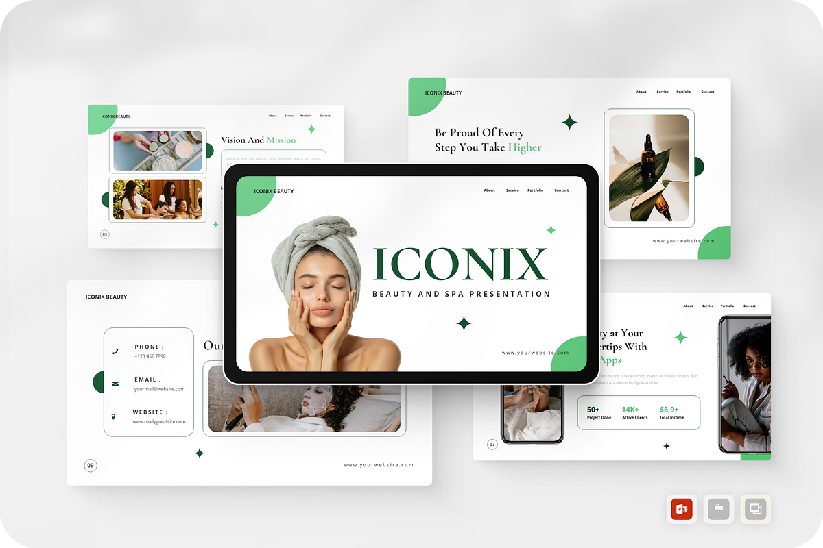 Beauty and Spa PowerPoint, a Presentation Template by Annora Studio (Photo 1 of 5)