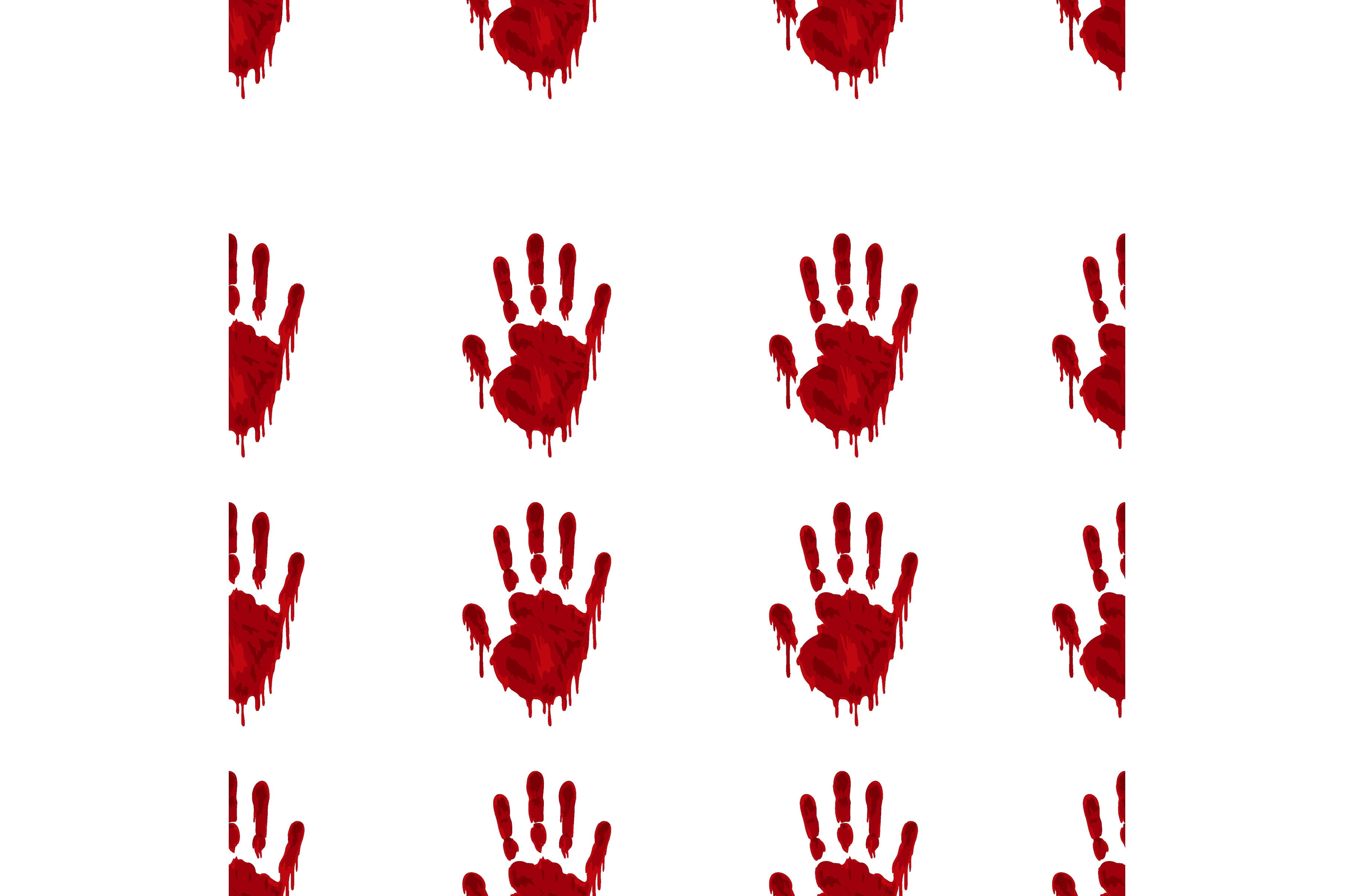 Bloody hand pattern on white, an Object Illustration by GraphiShop