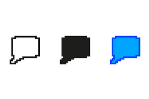 Pixelated Speech Bubble Icons, an Object Illustration by Gentle Studio