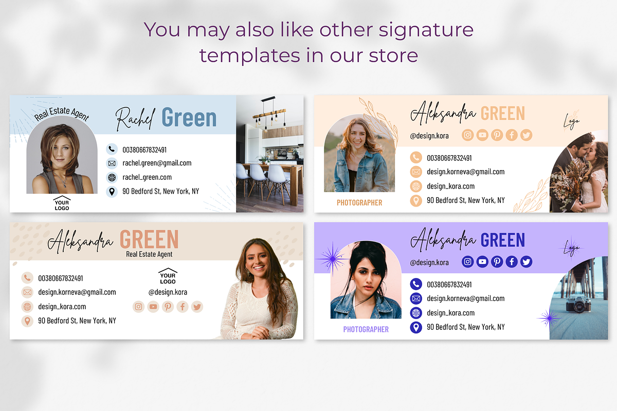 Email signature template Canva, an Email Template by DesignKora (Photo 4 of 5)