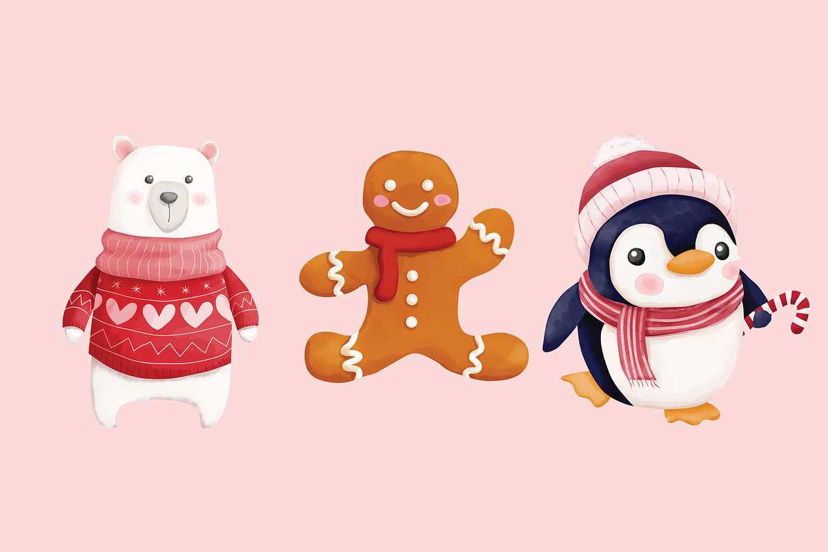 Watercolor Christmas Characters Set, a Decorative Illustration by Believe Creatives (Photo 3 of 4)