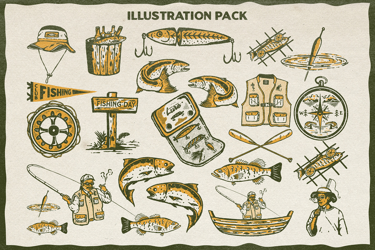 Fishing Outdoor Illustrations, an Object Illustration by Oldden Works (Photo 2 of 11)