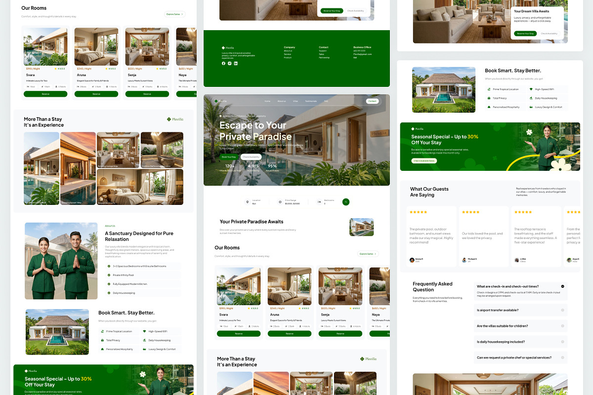 Plevilla - Villa Rental Website, a Landing Page Template by Font Kingdom (Photo 4 of 5)