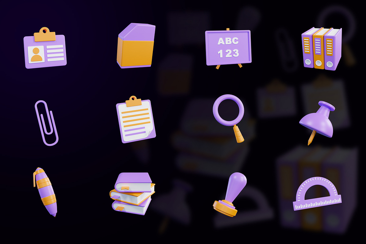 Stationery 3D Icon, an Object Graphic by Artnivora.Std (Photo 4 of 4)