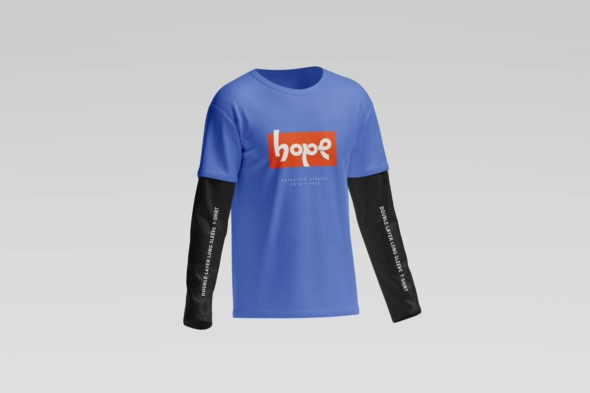 Double Layer Long Sleeve T-shirt, a Shirt Mockup by Momogi (Photo 3 of 8)