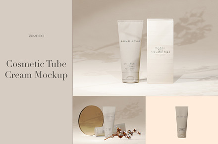 Cosmetic Tube Cream Mockup Set