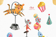 Circus Watercolor Clipart Set, an Animal Illustration by LeMagiqueBoutique (Thumbnail 7 of 9)