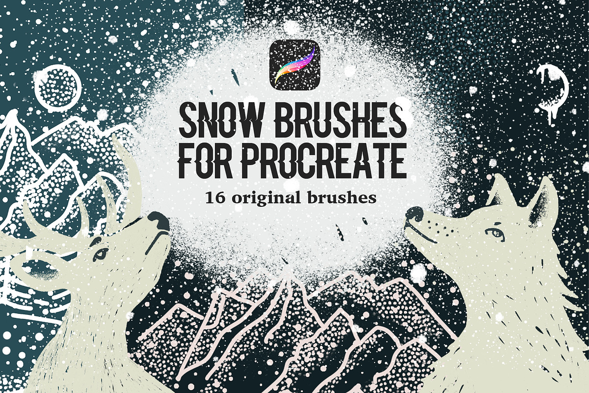 16 Snow Brushes for Procreate, a Brush Add-On by Aleksandra Slowik (Photo 1 of 7)