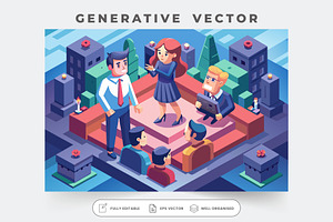 A customizable isometric illustratio, a Graphic by SouravDesign