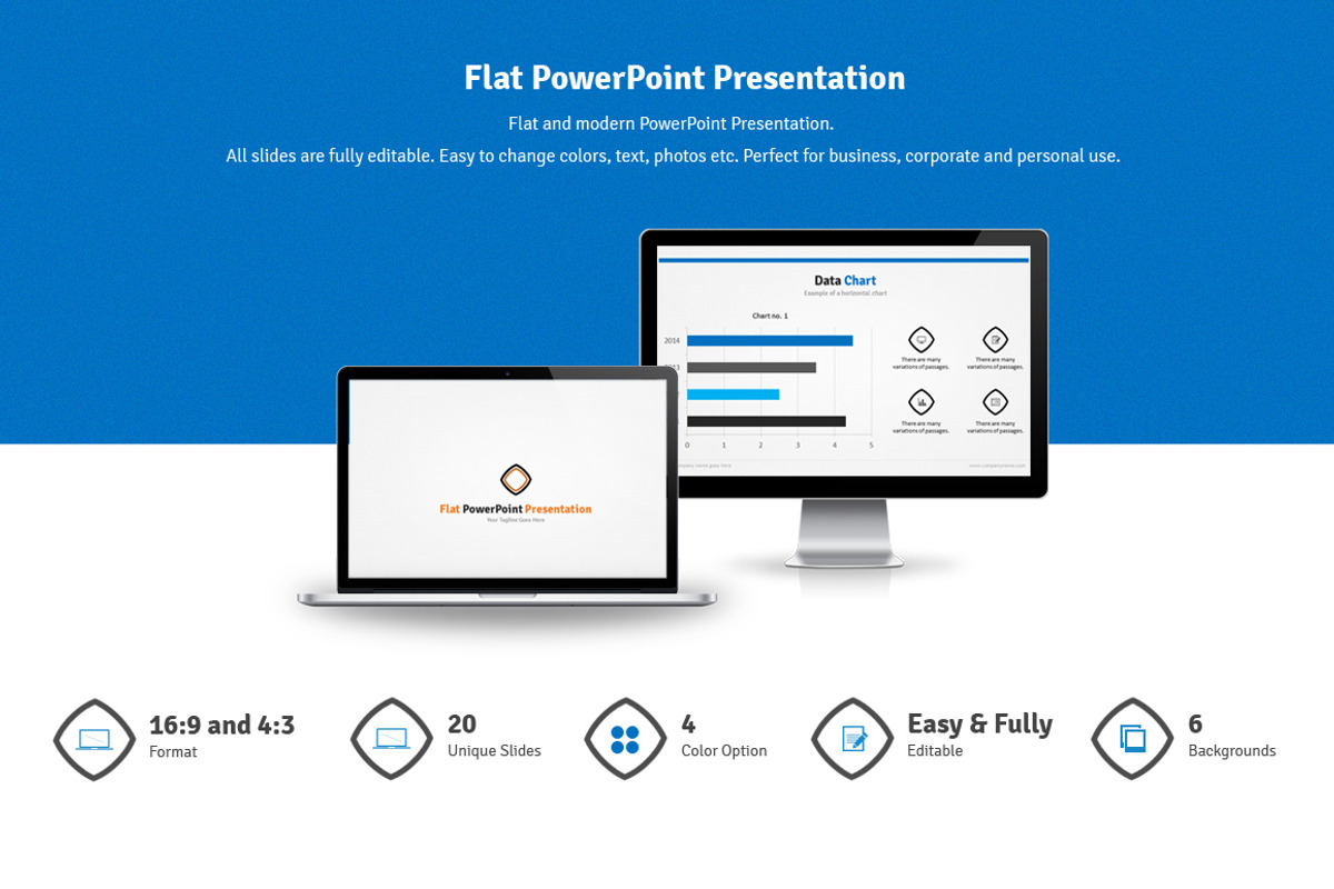 Flat PowerPoint Presentation, a Presentation Template by iDny (Photo 1 of 5)