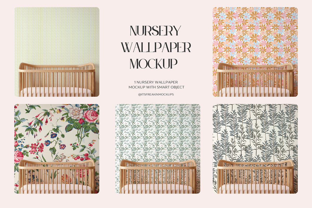 Nursery Wallpaper Mockup PSD, a Household Mockup by ItsFreakinMockups (Photo 1 of 4)