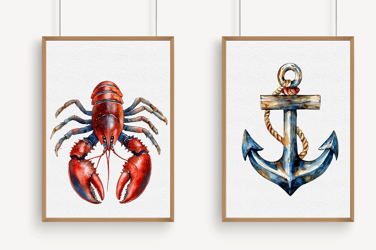 Nautical Watercolor Clipart, an Illustration by Libby Wishes (Photo 3 of 7)