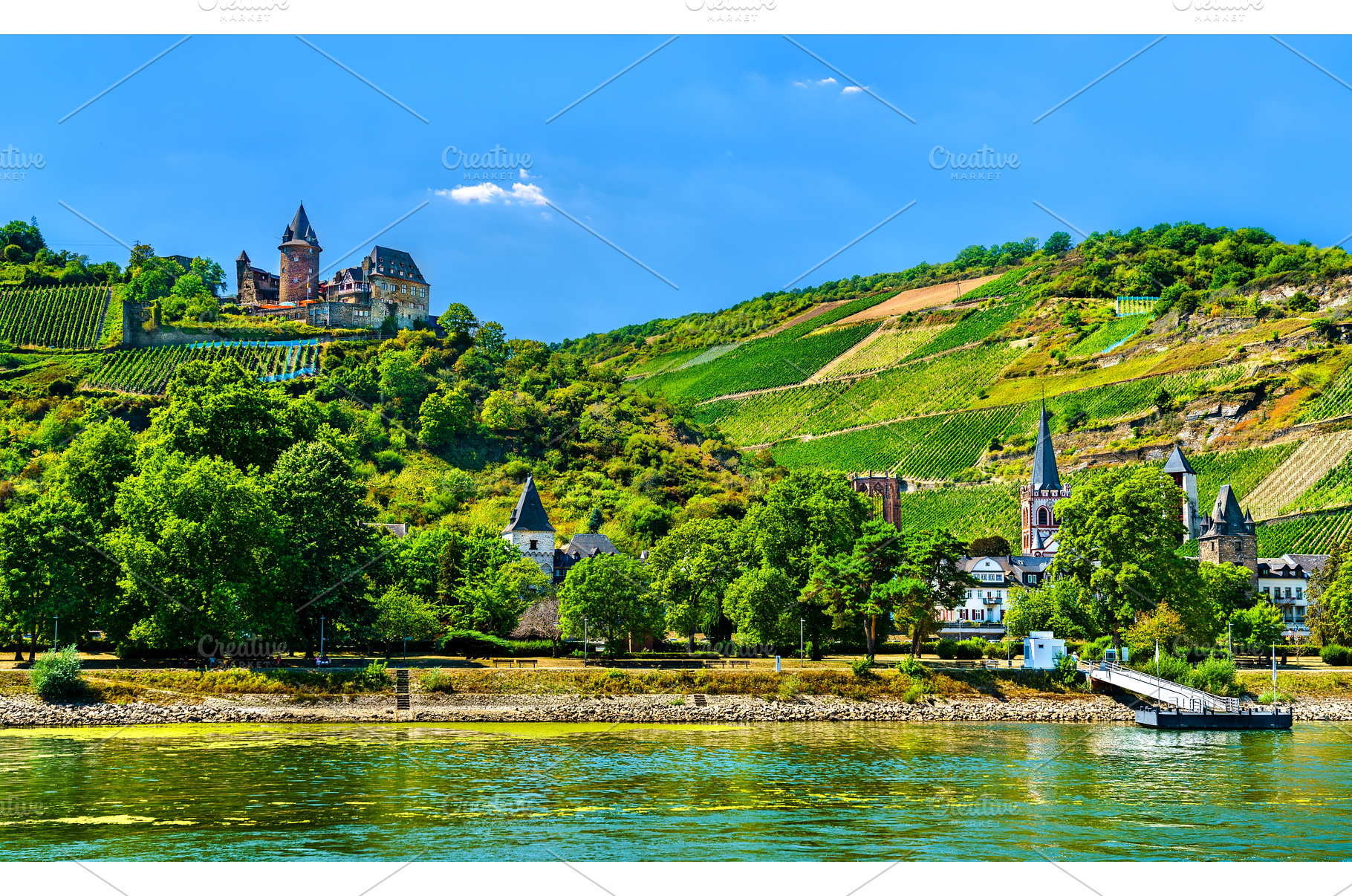 Stahleck Castle above the Rhine in, an Architecture Photo by Leonid Andronov