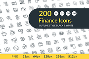 Finance Outline Icons, an Outline Icon by Kalash (Thumbnail 1 of 6)