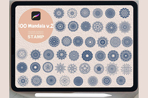 100 Mandala Brush Stamp Vol. 2