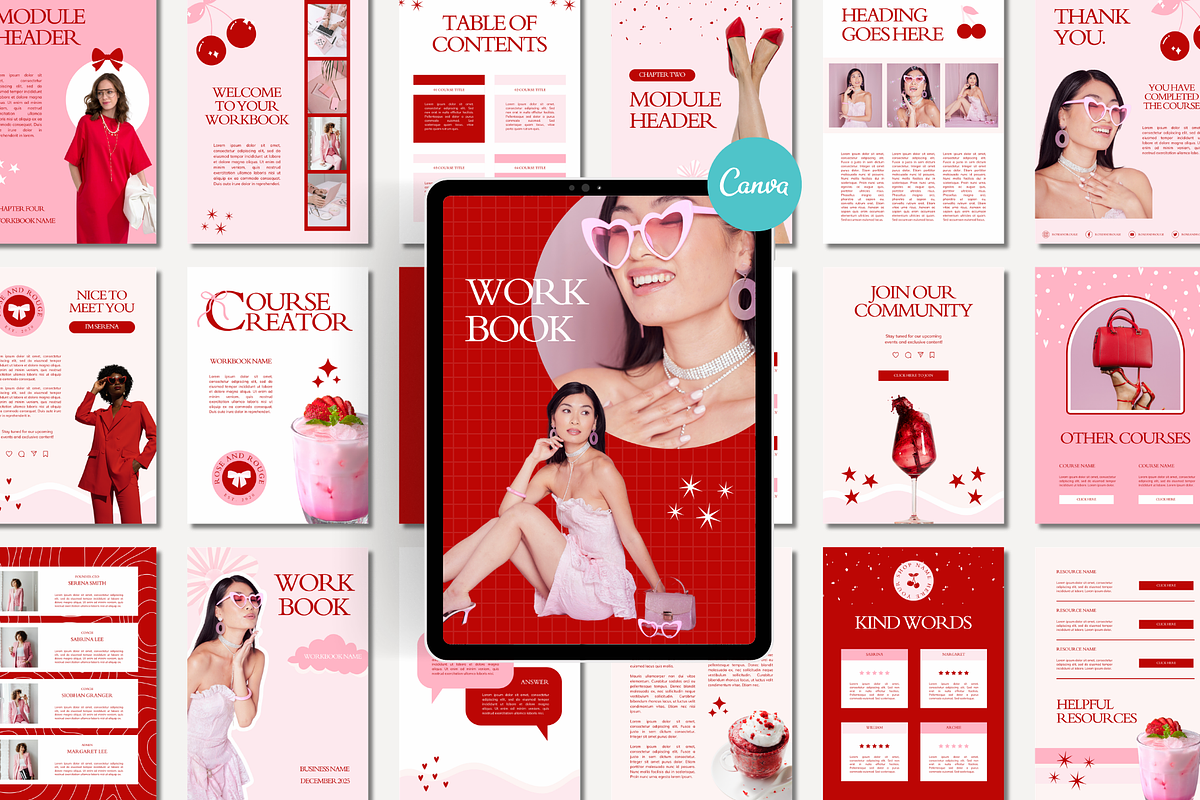 Pink Ebook Template Canva, a Marketing Template by Anna Design Studio (Photo 1 of 11)