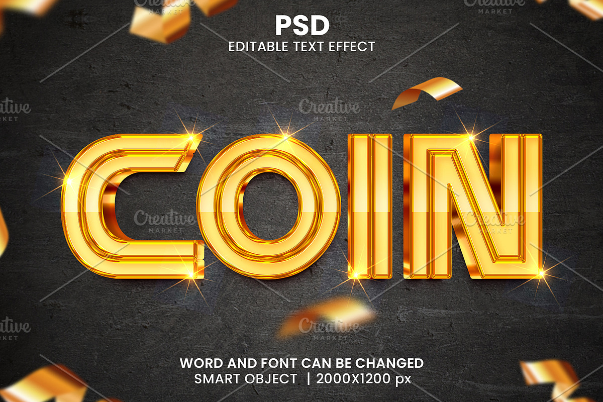 Coin Golden 3D Text Effect, a Layer Style Add-On by bdrobin
