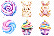 Watercolor Pastel Sweets Clipart, an Illustration by Watercolor design (Thumbnail 4 of 12)