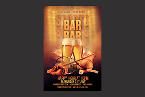 Sports Bar Flyer Template, a Flyer Template by DSGraphicDesign