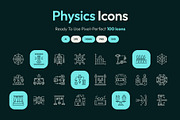 Physics Icon Art Set, an Outline Icon by Prosymbols (Thumbnail 1 of 8)