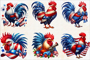 Watercolor Patriotic Cock  Sublimati, an Illustration by SVGArt (Thumbnail 2 of 8)