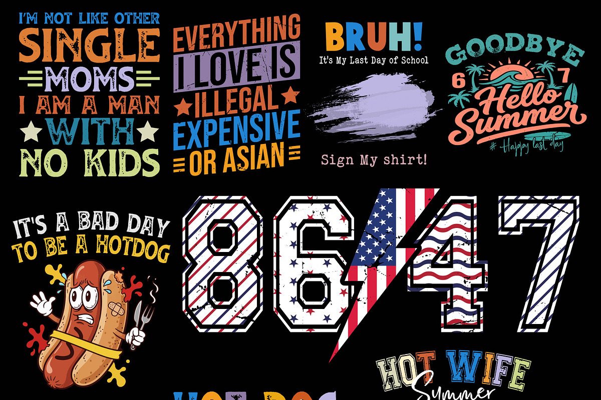 Vintage Funny Quote TypographyBundle, an Object Graphic by vintage (Photo 1 of 3)