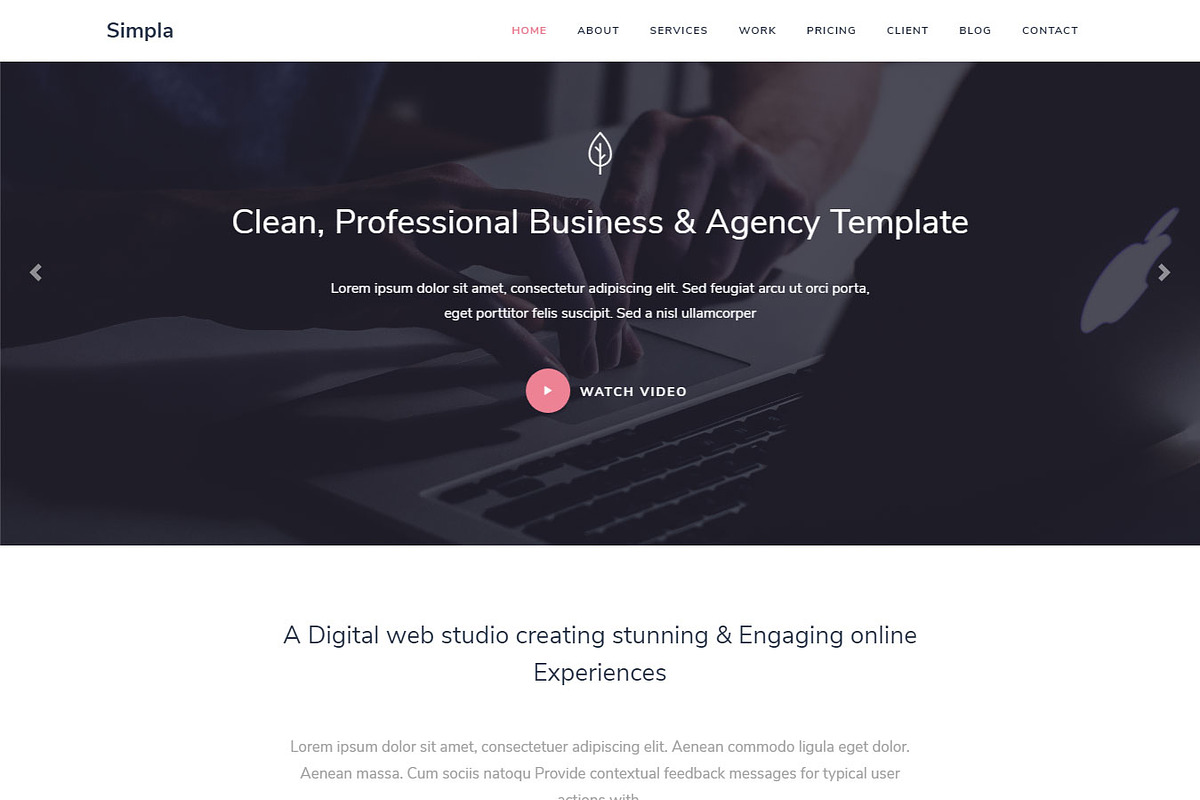 Simpla - Business & Agency Template, a Websites & App Template by Pichforest Studio (Photo 2 of 4)