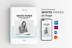 White Paper | MS Word & Canva, a Brochure Template by obayes
