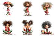 Cute Quirky Girl Clipart PNG, a Seasonal Illustration by CreationArt (Thumbnail 3 of 5)