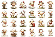 Whimsical Easter Lamb Clipart, an Illustration by designcity5 (Thumbnail 2 of 5)