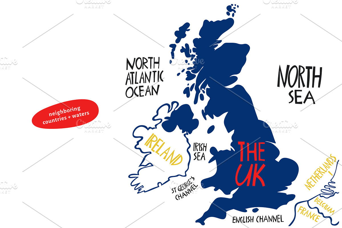 Great Britain. Hand Drawn Maps, an Illustration by Lubov Illustrations Shop (Photo 9 of 10)
