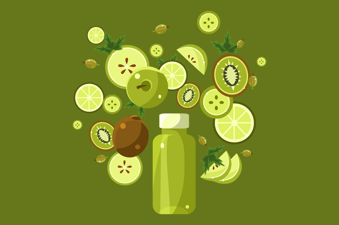 Ingredients For Green Smoothie by Topvectors  Creative Market